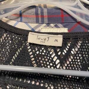 Love J Black Geometric Crochet Lace Mesh Tank Top Cover Up